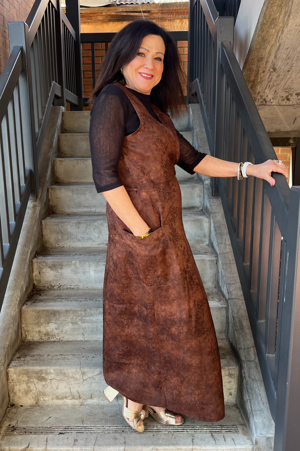 M.A.Dainty Cut Dress Rust