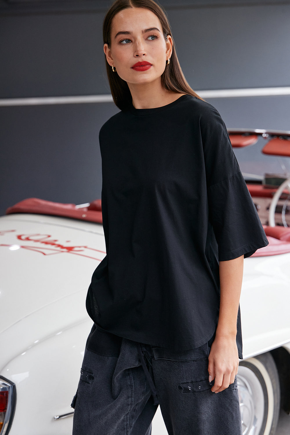 M.A.Dainty Peony Top Black