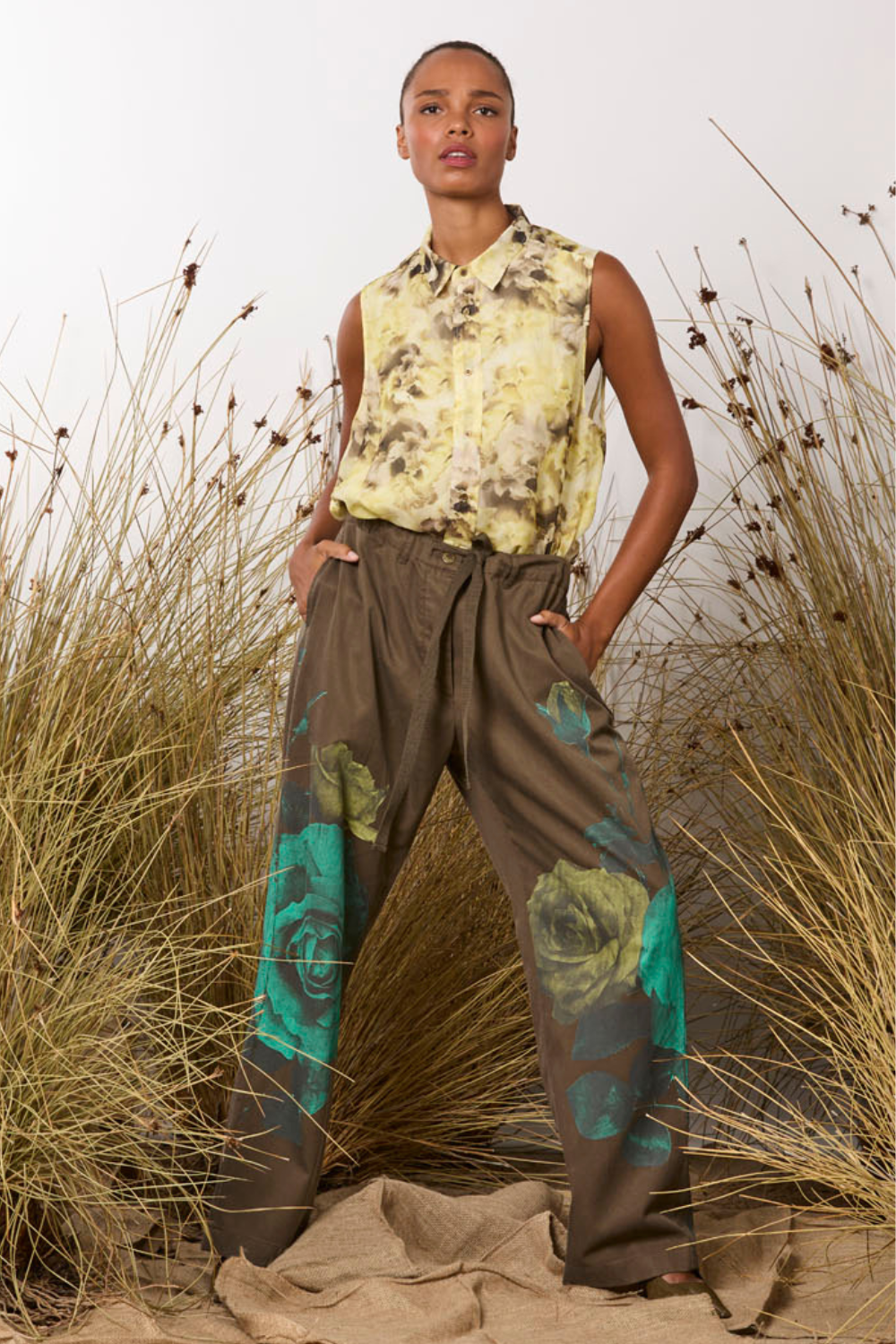 M.A.Dainty Ren Top Yellow Floral