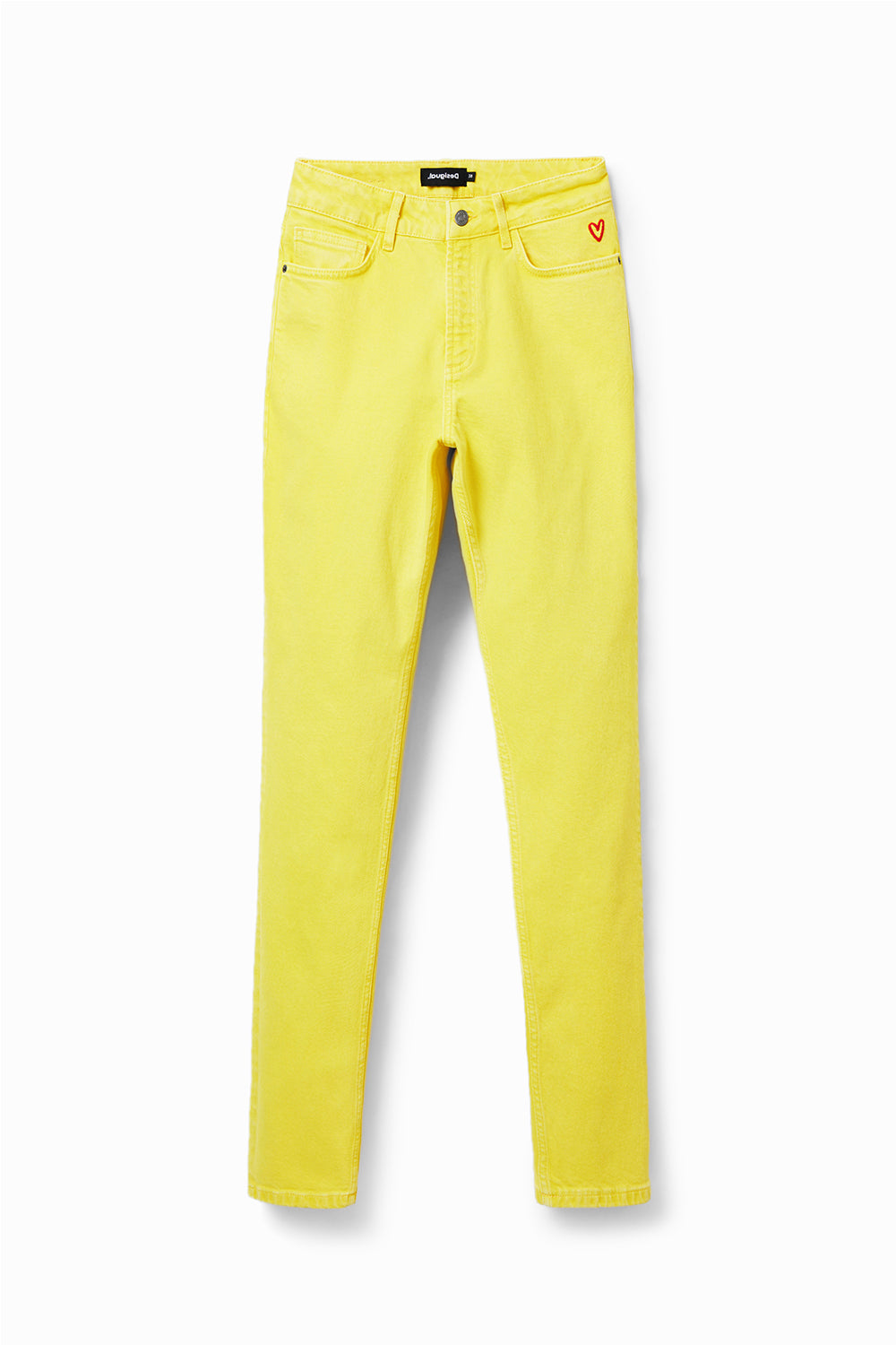 Desigual Mid-Rise Straight Jeans  Yellow
