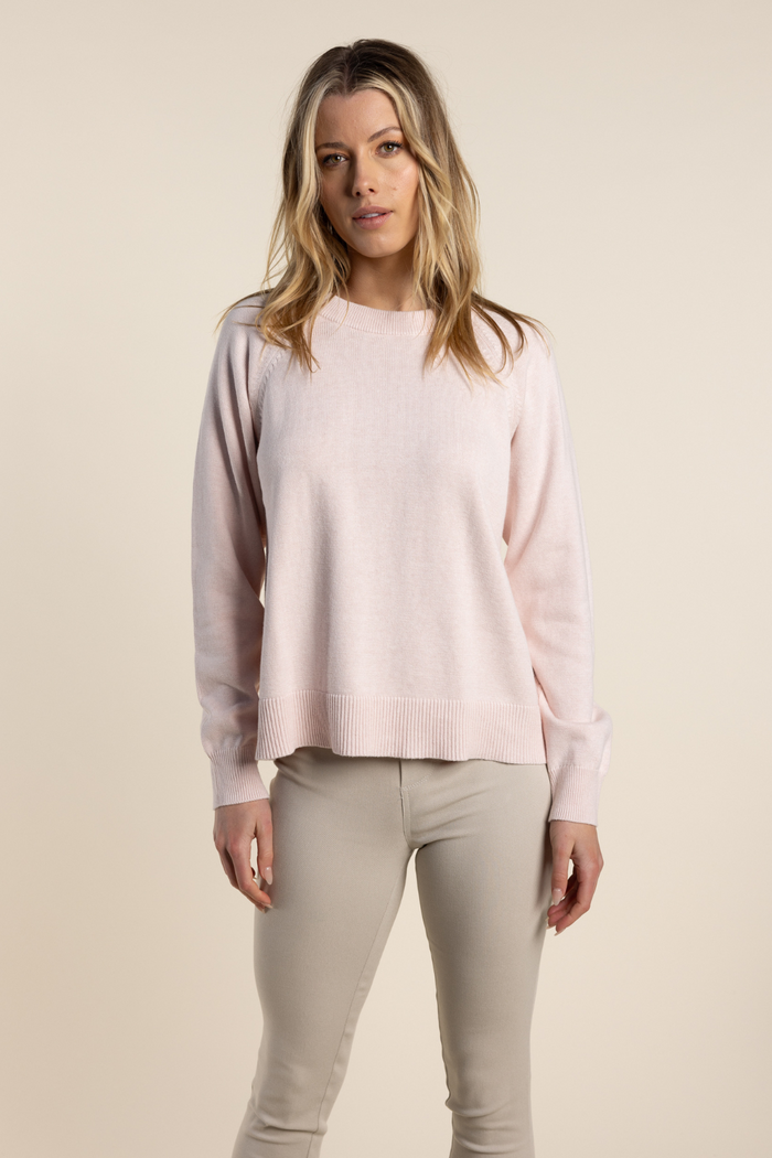 Two T's Crew Neck Sweater Pale Pink