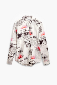 Desigual Floral Text Shirt