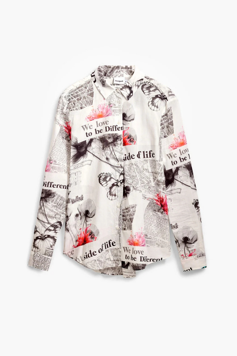 Desigual Floral Text Shirt