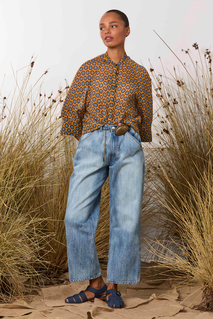 M.A.Dainty Sammy Shirt Orange Blue Retro