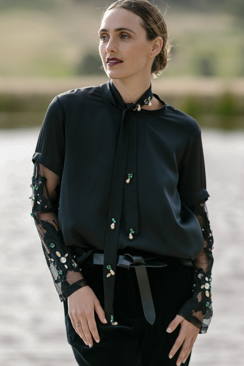 M.A.Dainty Cowboy Top Black