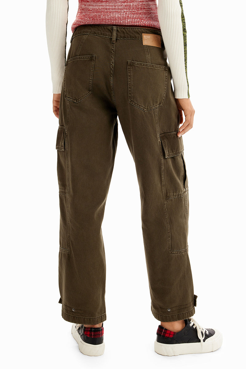 Desigual Women's Cargo Jeans Khaki