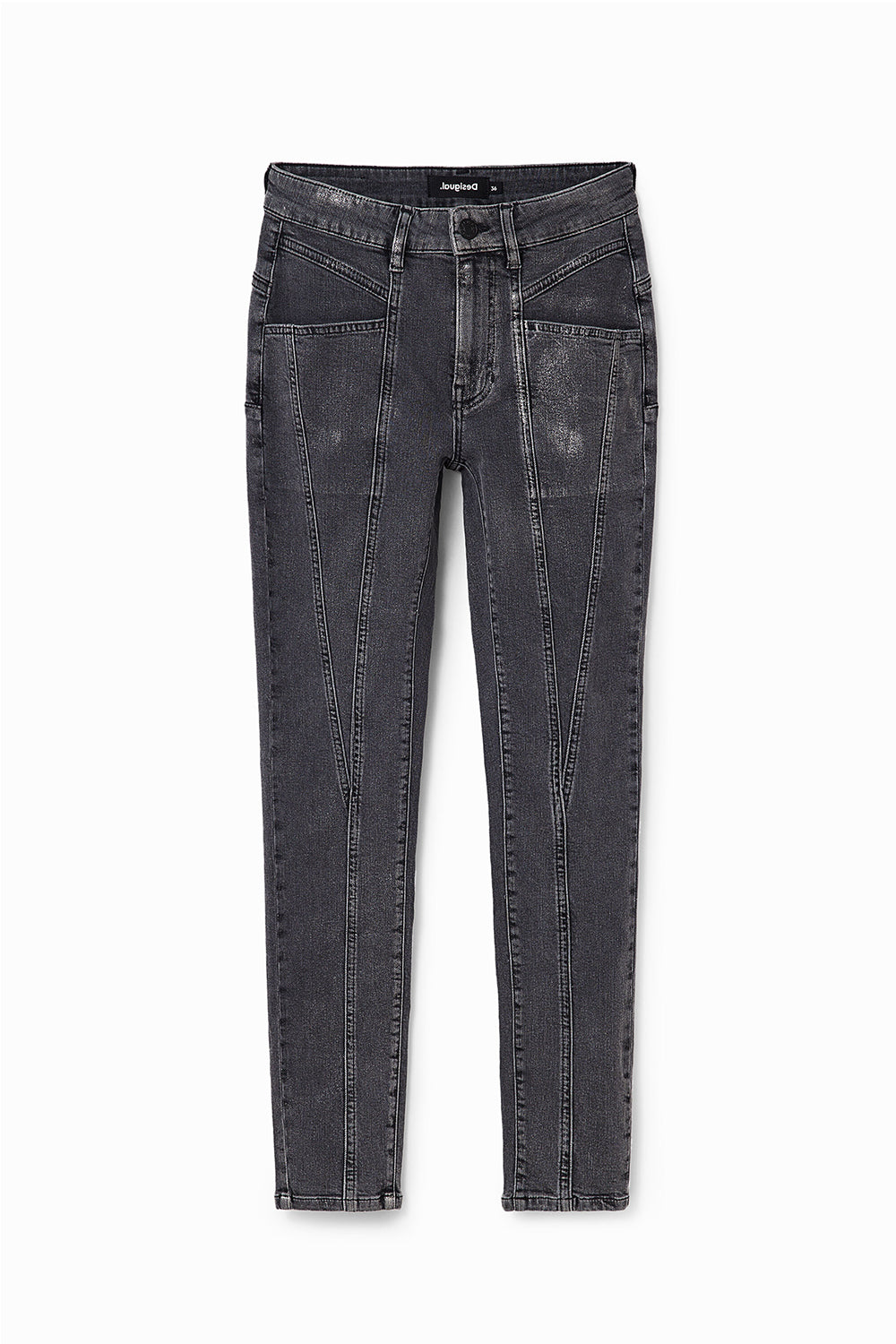 Desigual Metallic Pushup Skinny Jeans Nero