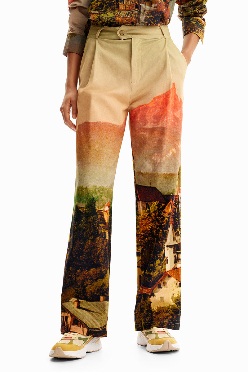 Desigual + M. Christian Lacroix Straight Landscape Trousers