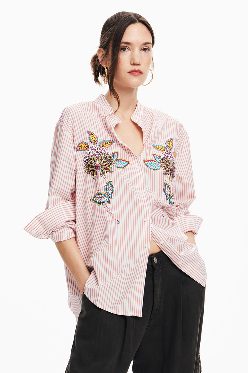 Desigual Striped Floral Shirt