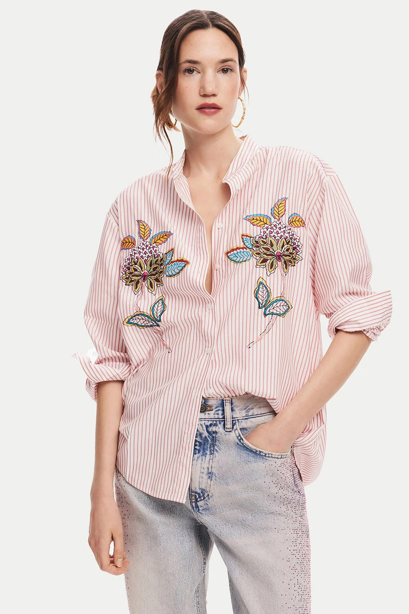 Desigual Striped Floral Shirt