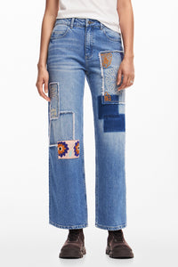 Desigual Patchwork Jeans Medium Wash