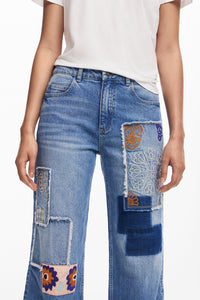 Desigual Patchwork Jeans Medium Wash