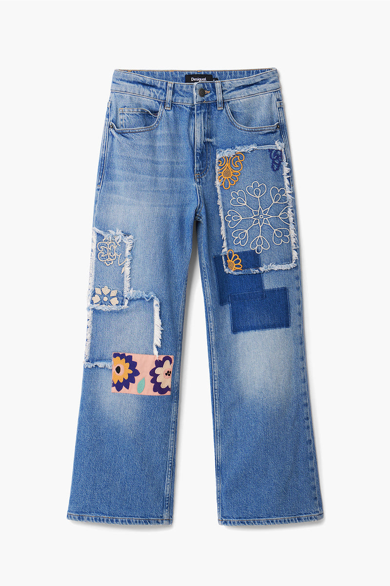 Desigual Patchwork Jeans Medium Wash