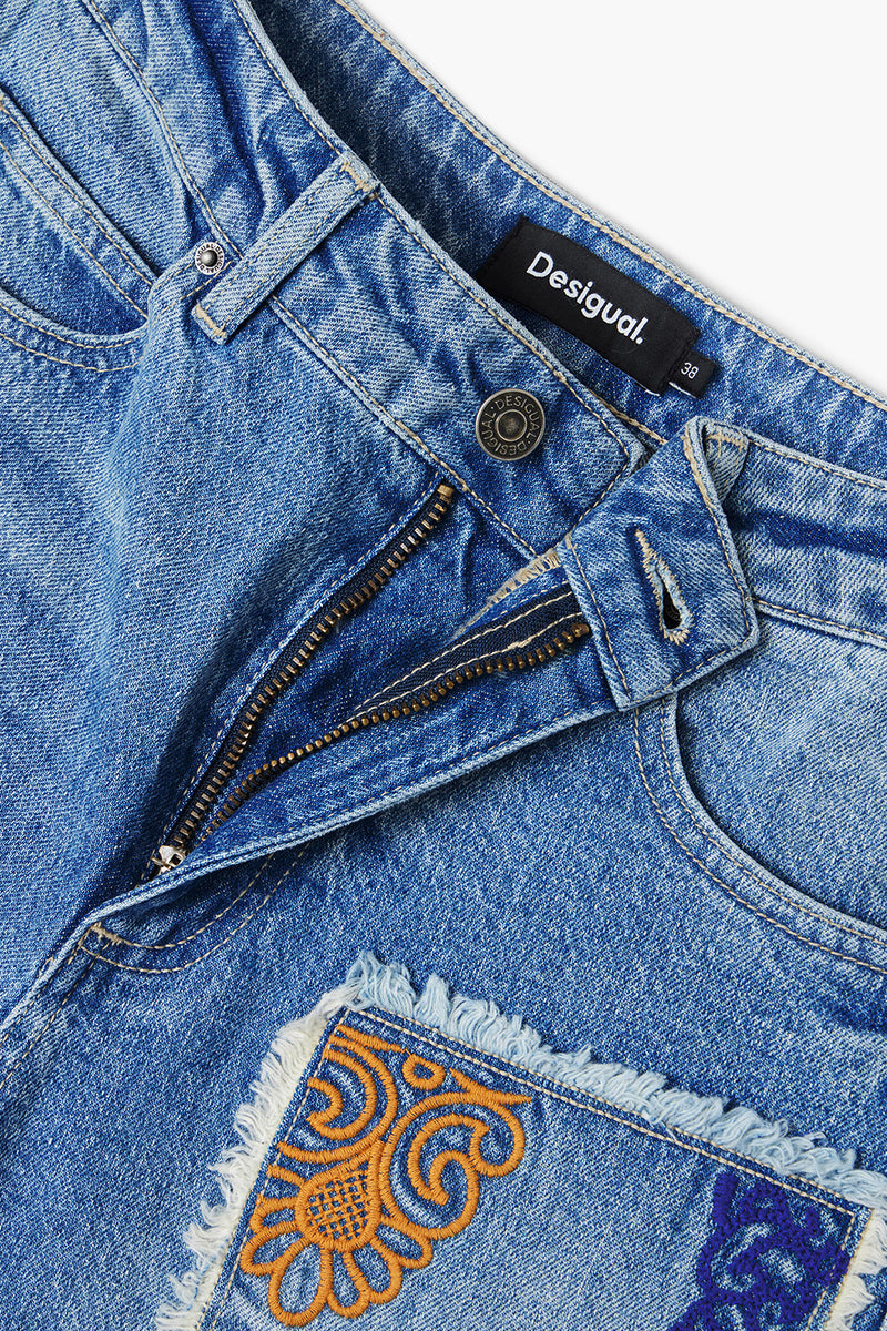 Desigual Patchwork Jeans Medium Wash