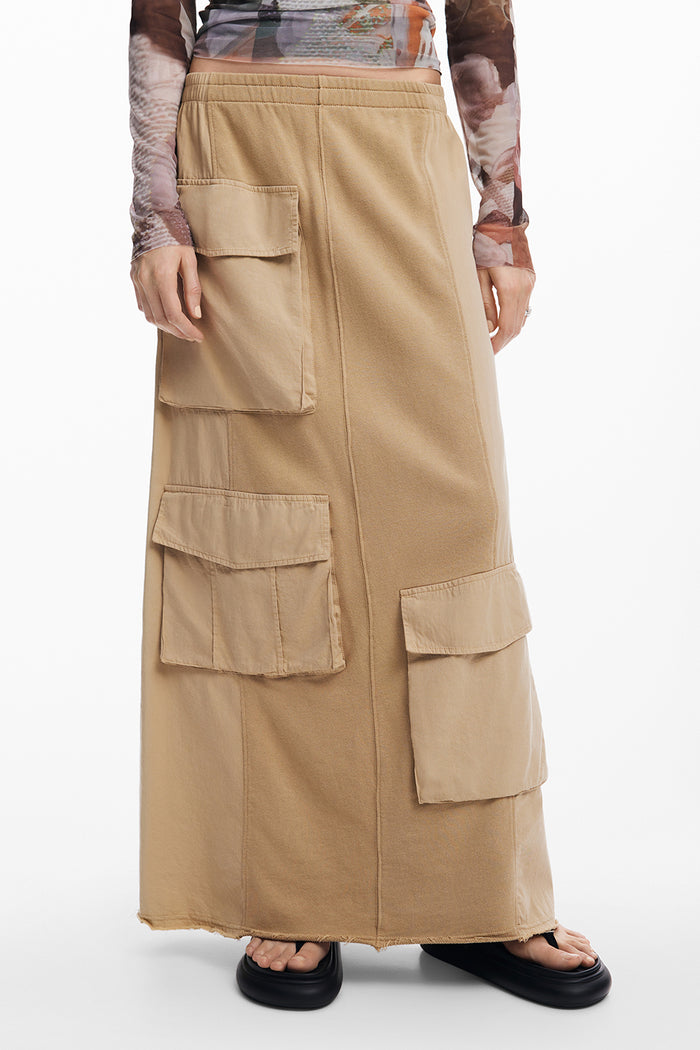 Desigual Long Cargo Knit Skirt Pre-Order