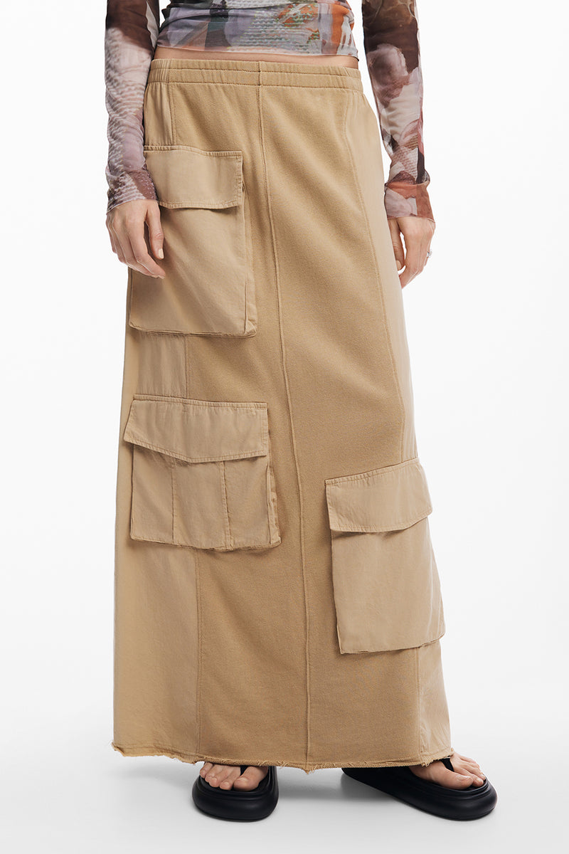 Desigual Long Cargo Knit Skirt Pre-Order