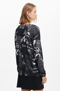 Desigual Newspaper Print Sweater