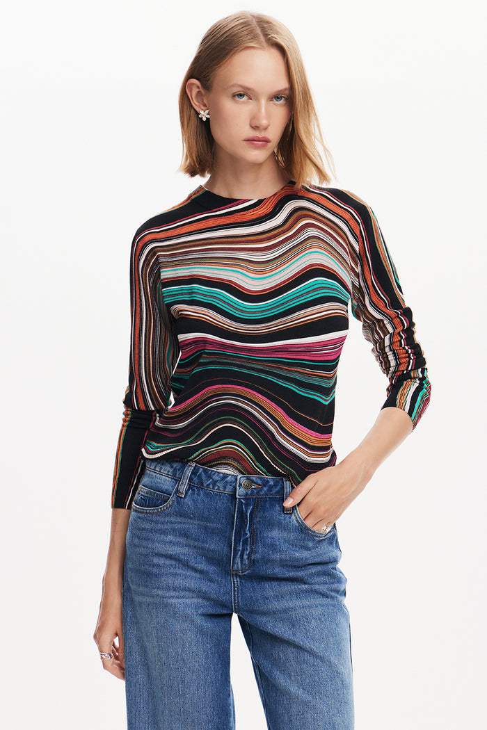 Desigual Wavy Striped Sweater Pre-Order