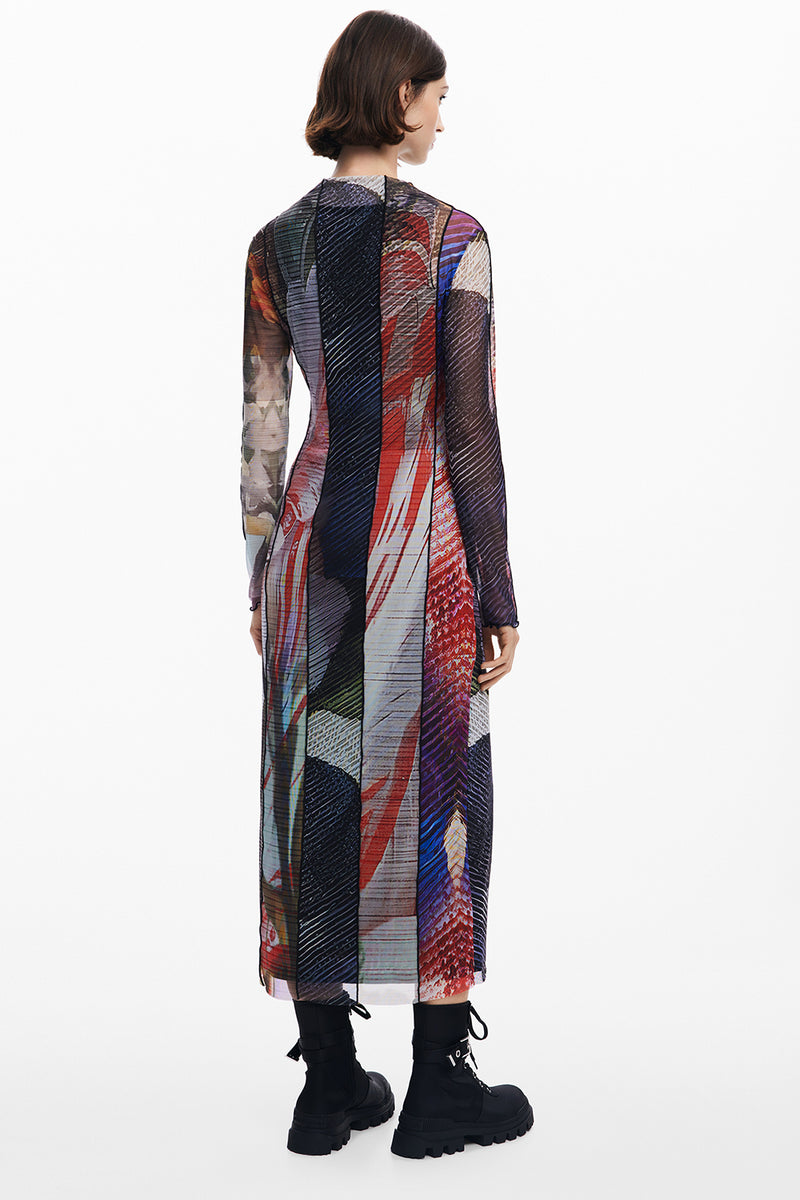 Desigual Printed Tulle Midi Dress Pre-Order