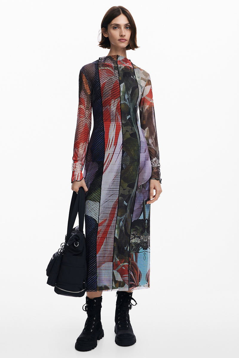 Desigual Printed Tulle Midi Dress Pre-Order