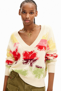 Desigual Oversized Floral Pullover