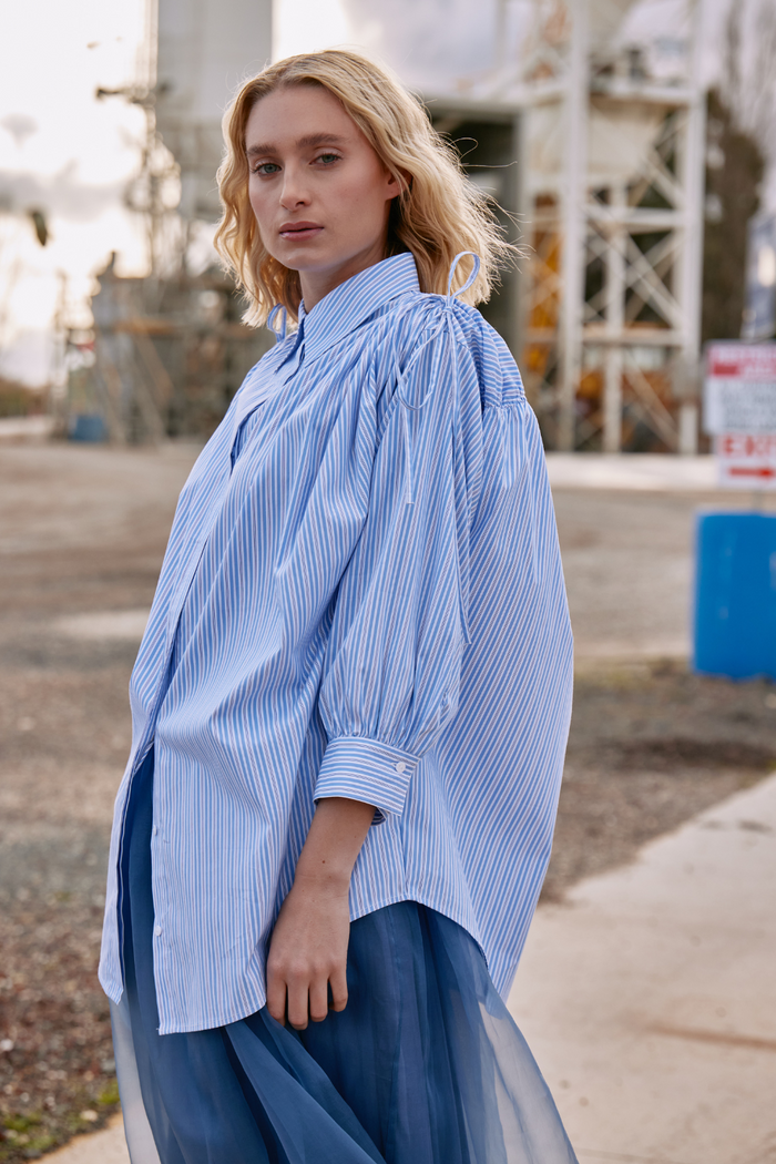 M.A.Dainty Slider Shirt Blue Stripe