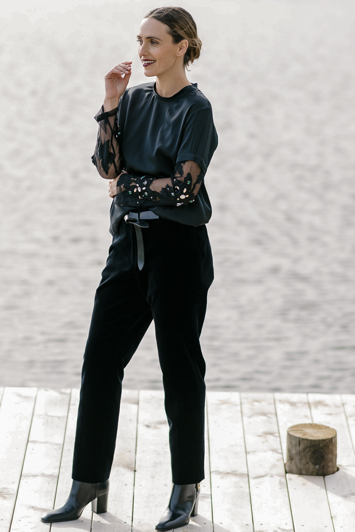 M.A.Dainty Cowboy Top Black