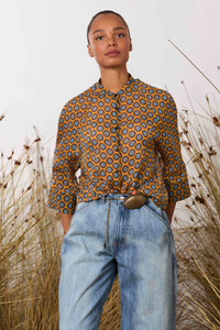 M.A.Dainty Sammy Shirt Orange Blue Retro