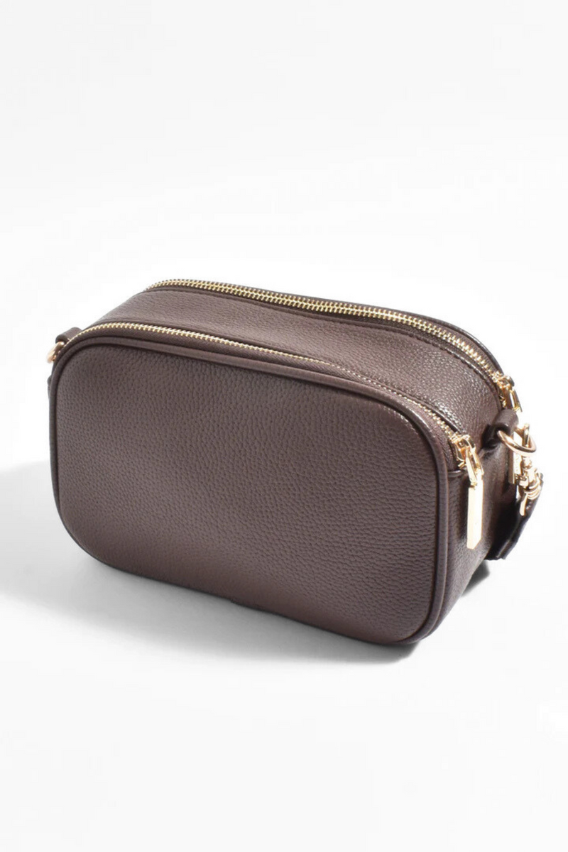 Adorne Percy Weave Cross Body Bag Chocolate
