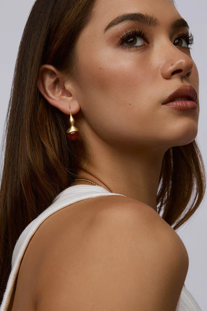 Zahar Paisley Earrings Red