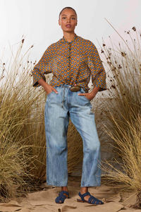 M.A.Dainty Sammy Shirt Orange Blue Retro