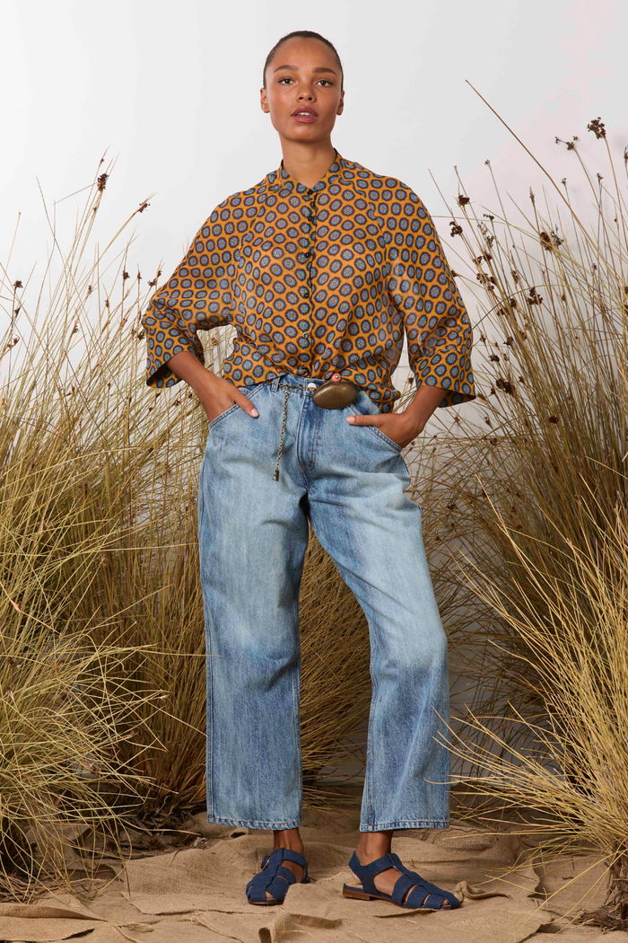 M.A.Dainty Sammy Shirt Orange Blue Retro
