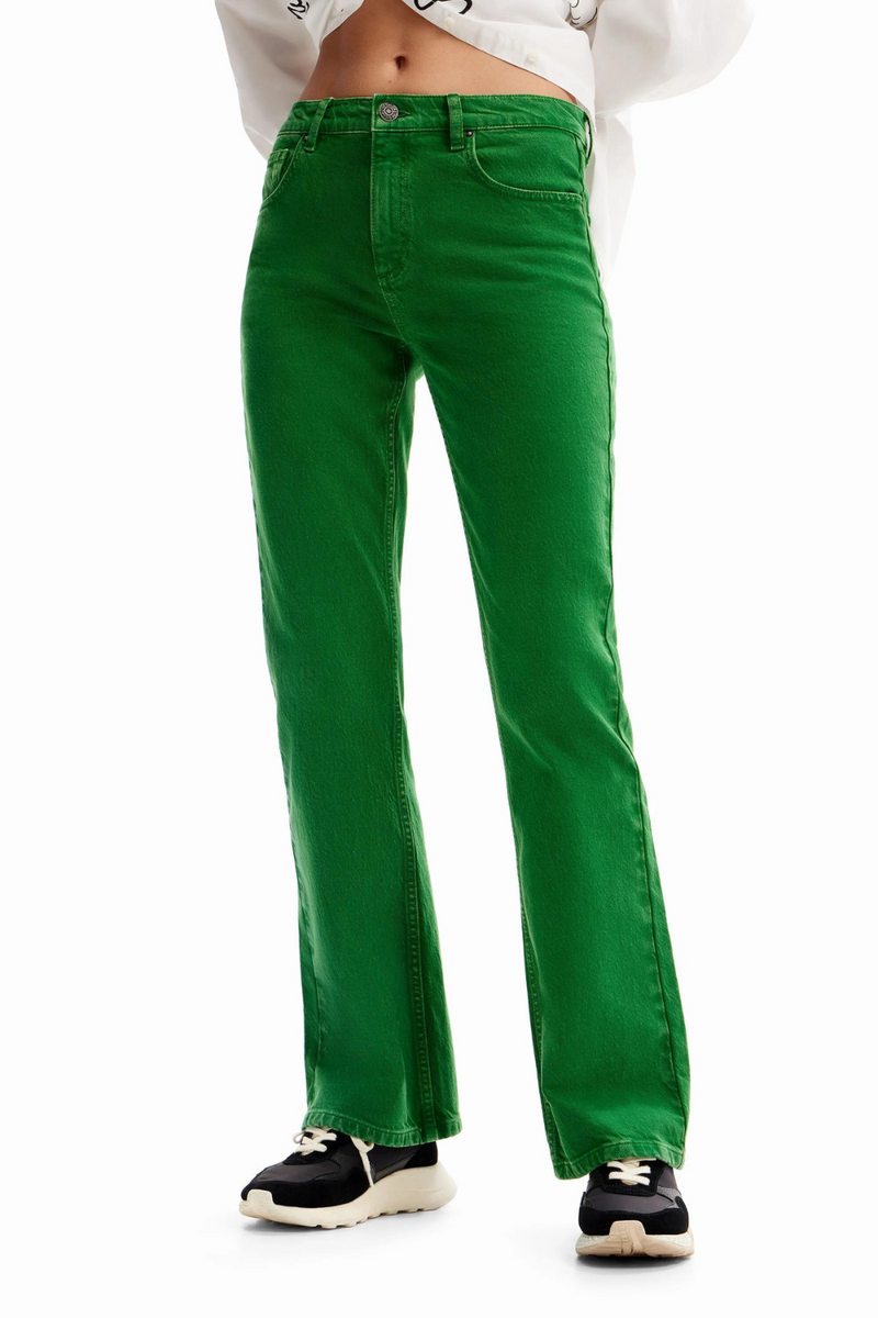 Desigual Plain Flare Jeans Verde Aventura