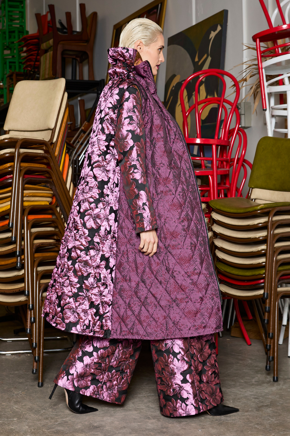 M.A.Dainty Puff Coat Pink Combo