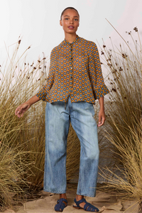 M.A.Dainty Sammy Shirt Orange Blue Retro