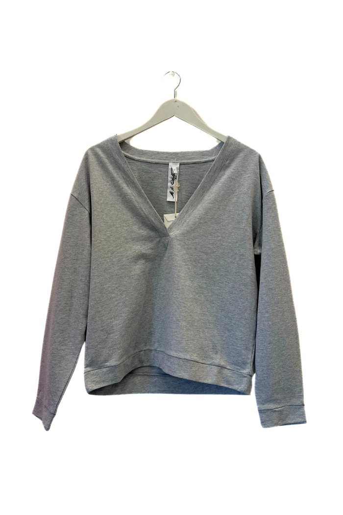 M.A.Dainty Crush Pullover Grey Marle