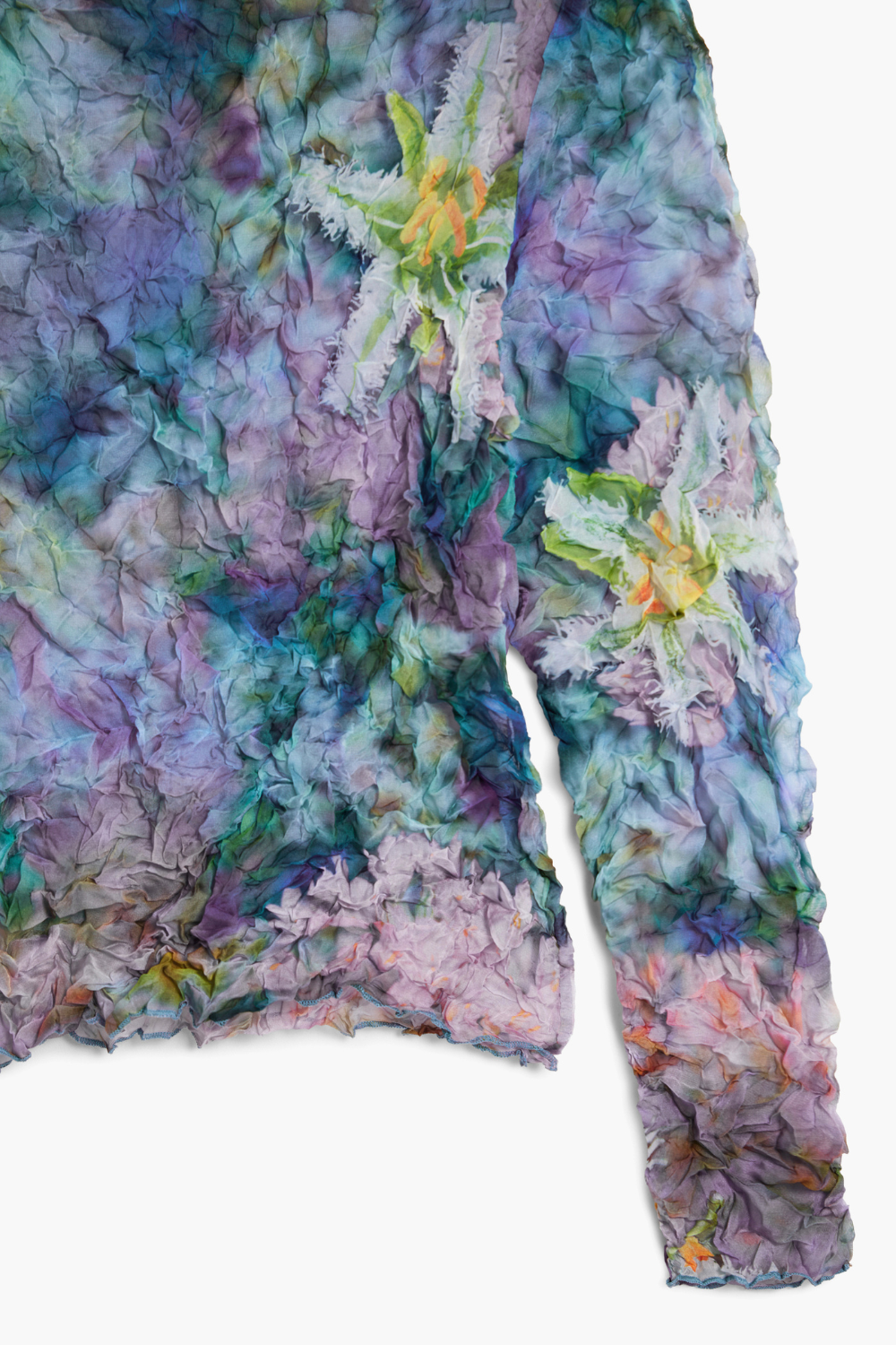 Desigual Floral Textured Top Blue