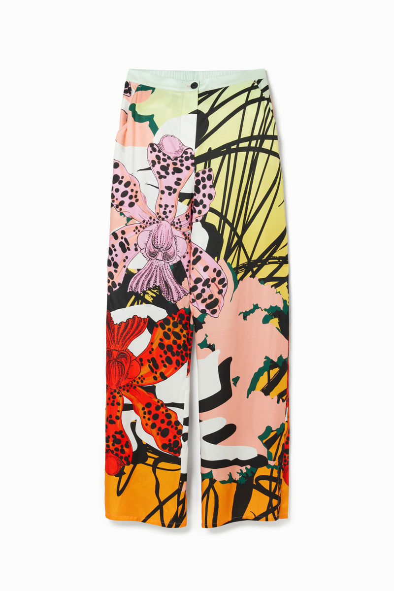 Desigual X M. Christian Lacroix Silk Orchid Pants