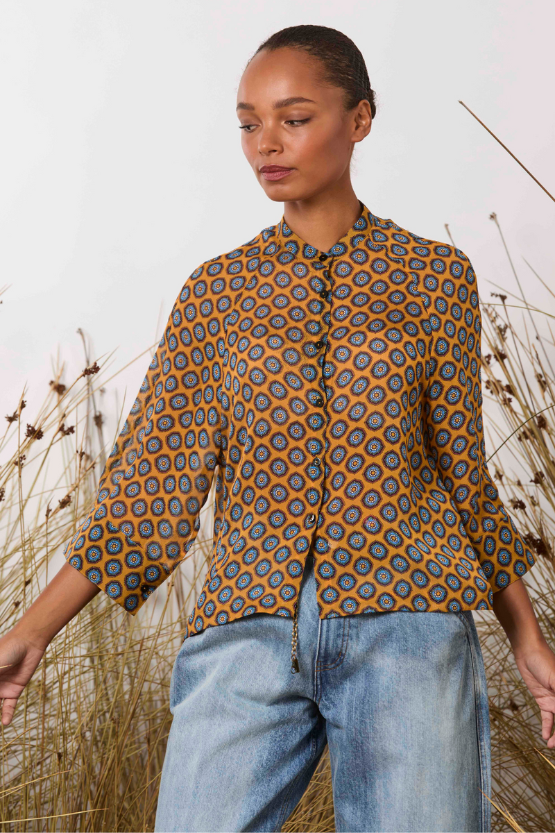 M.A.Dainty Sammy Shirt Orange Blue Retro