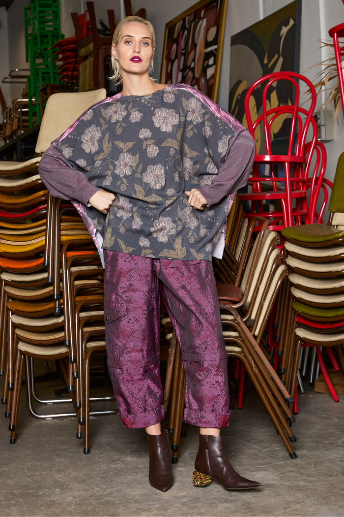 M.A.Dainty Calla Jumper Pink Snake Sleeve