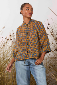 M.A.Dainty Sammy Shirt Orange Blue Retro