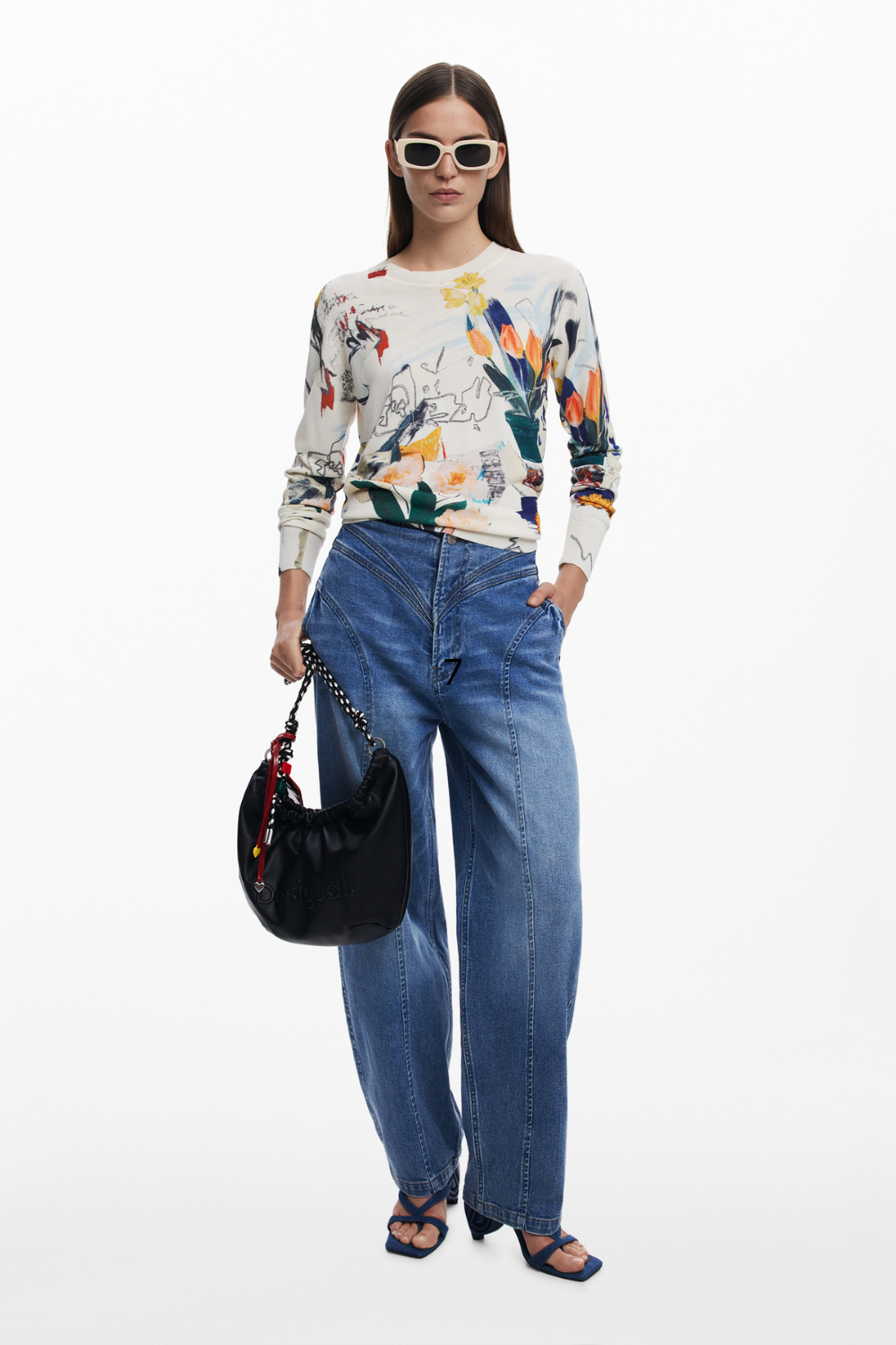 Desigual Plant Knit Cream
