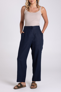 Two T's 7/8 Linen Pant French Navy