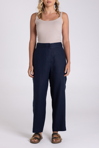 Two T's 7/8 Linen Pant French Navy