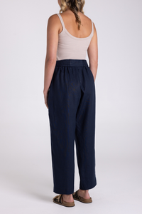 Two T's 7/8 Linen Pant French Navy