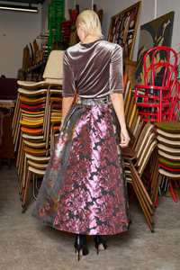 M.A.Dainty Parted Skirt Multi Brocade