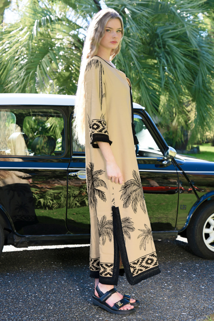 Coop A Palm State Of Mind Dress Tan Pre-Order