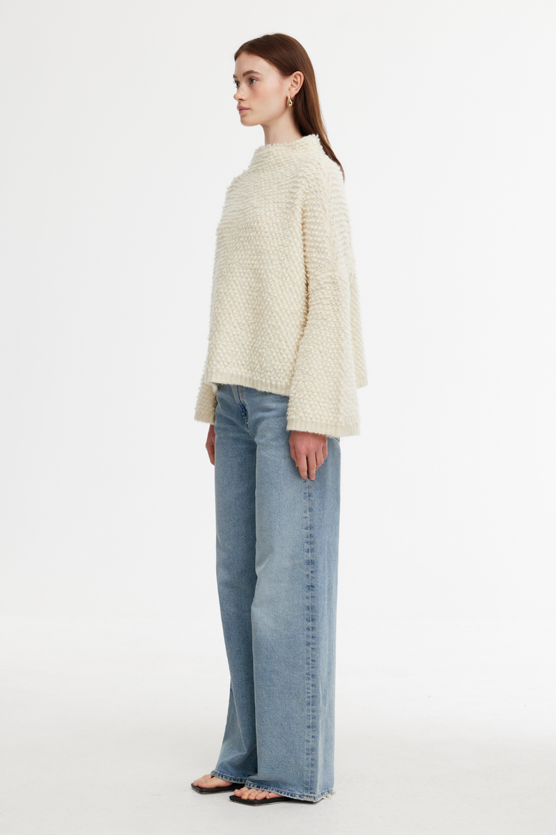 Kinney Abby Boucle Sweater Ivory