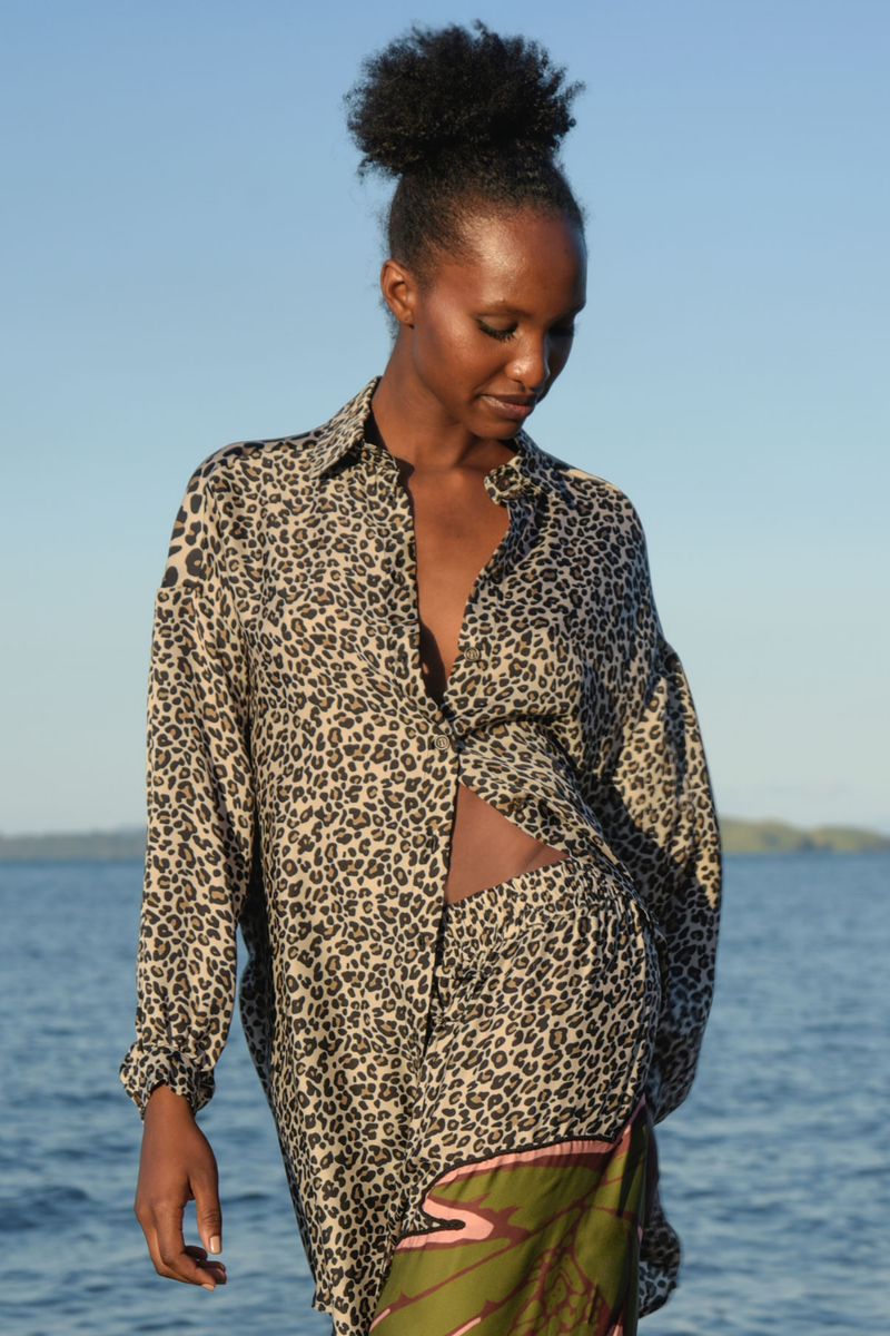 Curate Anything But Ordinary Shirt Leopard Palm Pre-Order