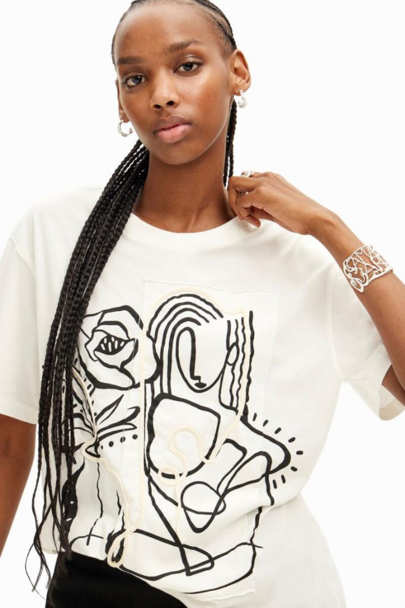 Desigual Arty Illustration T-Shirt